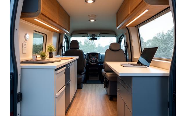 Meubles ergonomiques et solutions de rangement intelligentes dans un van