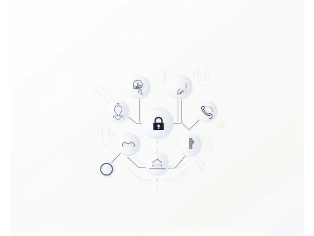Illustration abstraite de lois et de protection des données, avec des icônes de copyright et des symboles de sécurité.